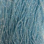 Mărgele de cristal ceh pe fir, albastre transparente cu luciu de benzină, rondelle tăiate, diametrul 3,5×3 mm, +/- lungime 36 m +