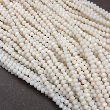 Mărgele din cristal ceh pe șnur, piersice mate, rondel tăiat, diametru aproximativ 3,5×3 mm, lungime 36–38 cm