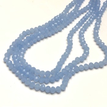 Mărgele din cristal ceh, pe fir, albastru cornflower mat, rondel tăiat, diametrul 6 x 4,5 mm, lungime 38-40 cm +