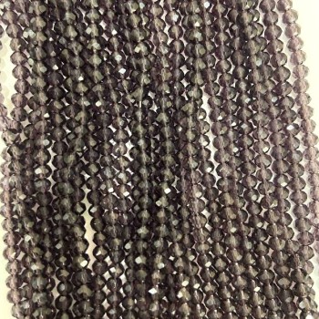 Mărgele mov închis din cristal ceh pe fir, rondel facetat, diametrul 3x3,5 mm, lungime 32 cm +