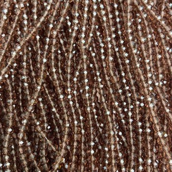 Mărgele din cristal ceh pe fir, maro transparent, rondel facetat, diametrul 3,5×3 mm, lungime 32 cm