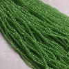 Mărgele transparente, verde deschis, din cristal ceh pe șnur, tăiate în formă de rondel, diametrul 3,5×3 mm, lungime 36–38 cm