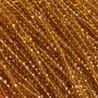 Mărgele Czech Crystal pe fir, galben închis, miere translucid, facetate, diametrul 3,5×3 mm, lungime 36–38 cm