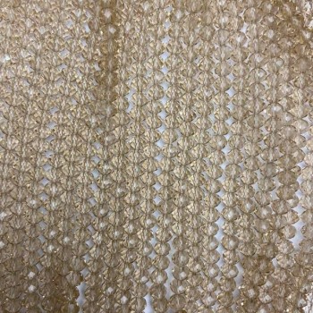 Mărgele din cristal ceh, nuanță chihlimbar, transparente, fațetate în rondel, diametrul 6x5 mm, lungime aproximativ 40 cm