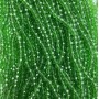 Mărgele din cristal ceh pe fir verde deschis, transparente, rondel fațetat, diametrul 6x5 mm +/-, lungime 38 cm +/-