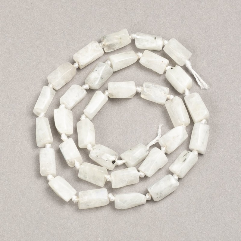 Mărgele pe șnur din adulariu natural, fațetate, 10×6 mm, lungime 42 cm