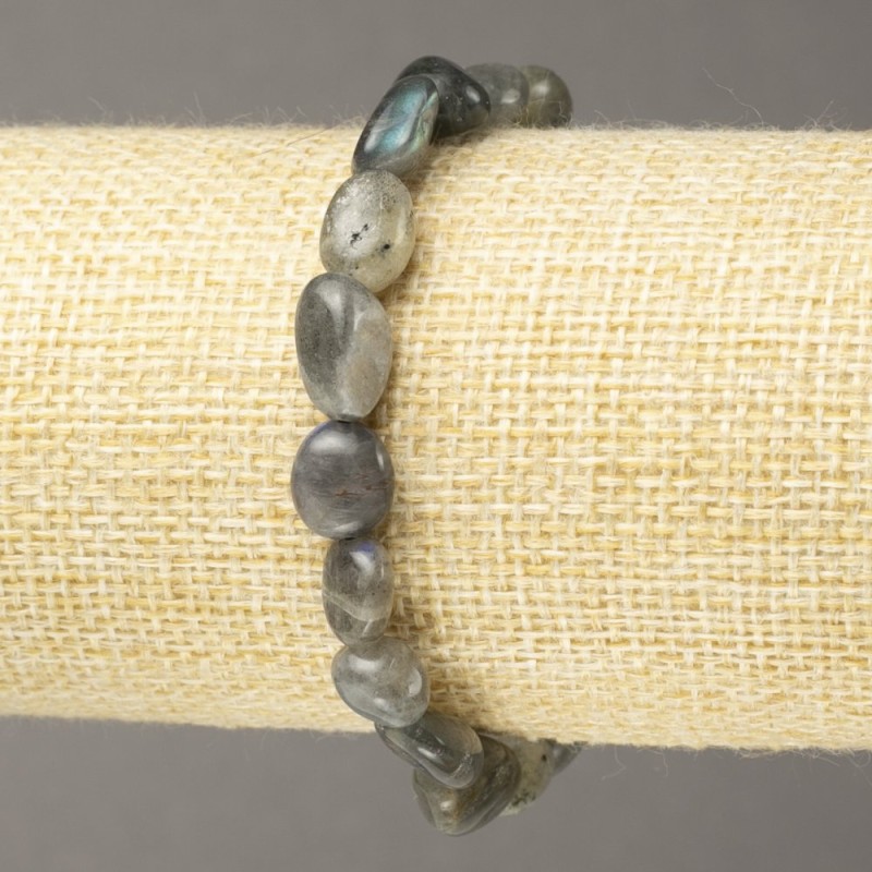 Brățară pe elastic din labradorit facetat, diametrul 9×12 mm (±)