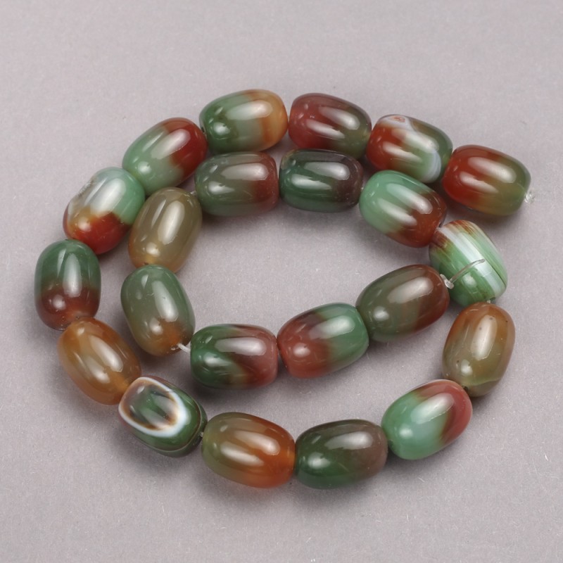 Mărgele din agat brazilian pe șnur, formă de butoi netede, diametru 17x13 mm, lungime 38 cm