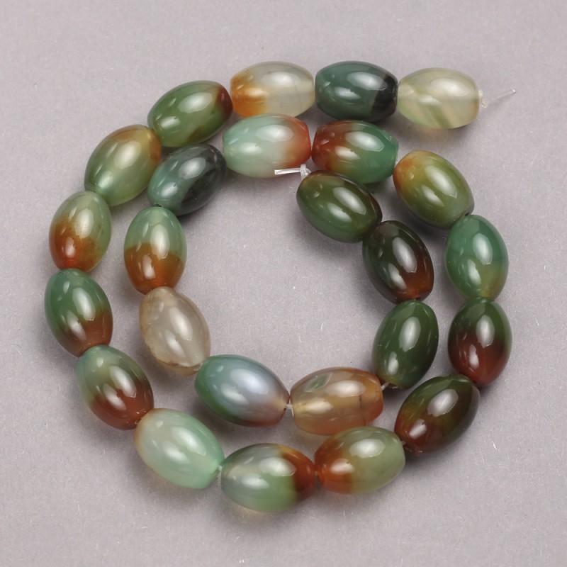 Mărgele din agat brazilian pe șnur, formă ovală netedă, diametrul 16×12 mm + -, lungime 38 cm +