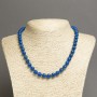 Colier din jasper imperial albastru (presat) bile netede, diametrul 6 mm, lungime 45 cm+