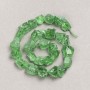 Mărgele pe șnur din cuarț verde nuanțat, fațetate, diametru 13×10(±)mm, lungime 41 cm