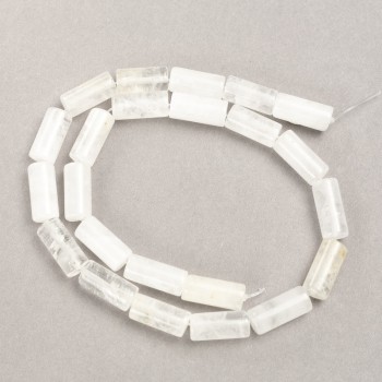 Mărgele pe șnur din piatră naturală – cristal de munte cilindric, diametrul 8x17 mm + -, lungime 39 cm +