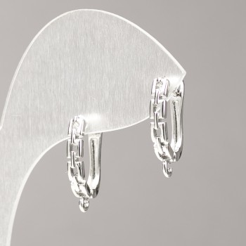 Știfturi pentru cercei din metal argintiu 18×3 mm - pereche