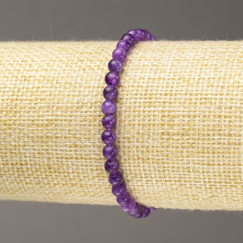 Brățară din lepidolit (artificială) cu bilă netedă, diametrul 4,5 mm ± (pe elastic)