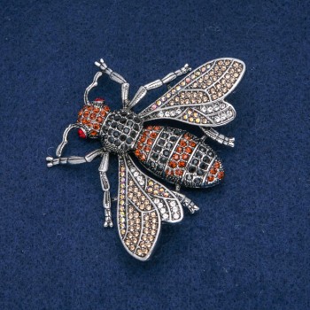 Broșă fluture aurii, negre și benzină, metal închis argintiu 70x55 mm +