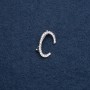Broșă cu inițialul literei „S”, 26×18 mm, culoare argintie