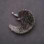 Broșă pangolin cu paiete verzi, 43×43 mm, metal gri