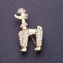 Broșă «Pudel Regal» 2x4 cm, culoare metalică: auriu lămâie