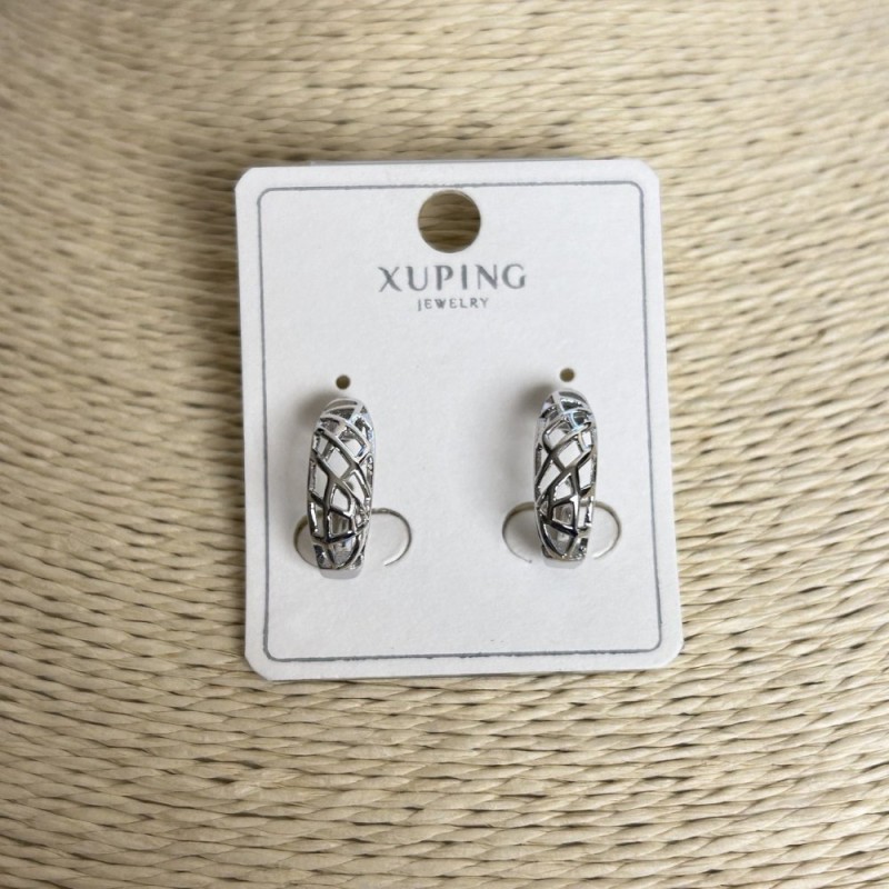 Cercei Xuping, diametrul 16x6 mm, rodiu