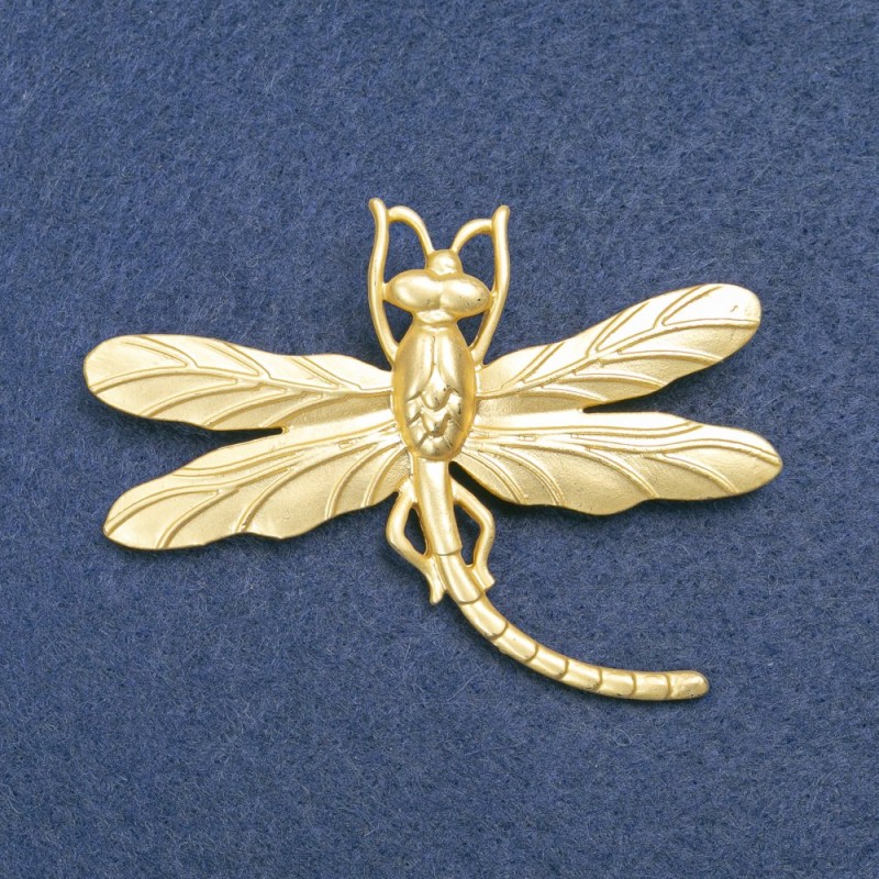 Broșă Libelulă din metal auriu 75×55 mm +