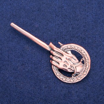 Broșă-pendativ «Mâna Regelui», 31×71 mm, culoare cupru