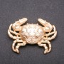 Broșă Crab Regal din metal galben, 54x38 mm