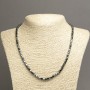Colier din hematit natural, cub neted, diametru 4×4 mm, lungime aproximativă 45 cm (fără nod)