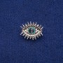 Broșă Ochi în strasuri 21×26 mm, metal argintiu