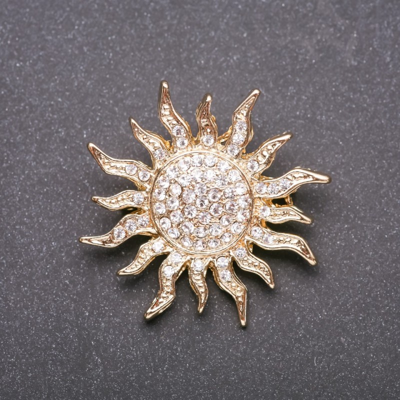 Broșă «Soarele Accent» metal galben 45x45mm