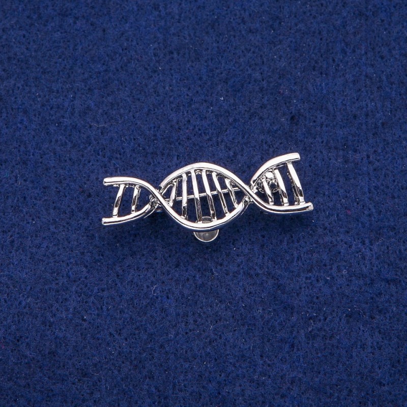 Broșă Spirală ADN 13x40 mm, metal argintiu