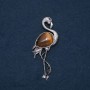 Broșă-pendent Flamingo cu ochiul de tigru natural 85×30 mm