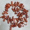 Șnur din jasper roșu, granule mici, formă de ac, diametrul 20×8 mm, lungime 39 cm +