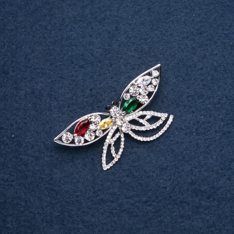 Broșă «Fluture» 60×30 mm, culoare argintie