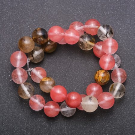 Mărgele din piatră naturală calcedonie, asortiment pe șnur, bile netede, diametrul de aproximativ 12 mm, lungime 37 cm