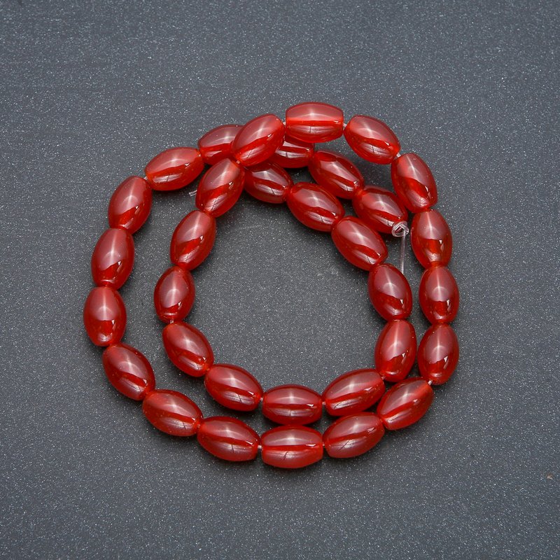Mărgele carneol, formă de butoi, pe șnur, diametrul 8×12 mm, lungimea 38 cm