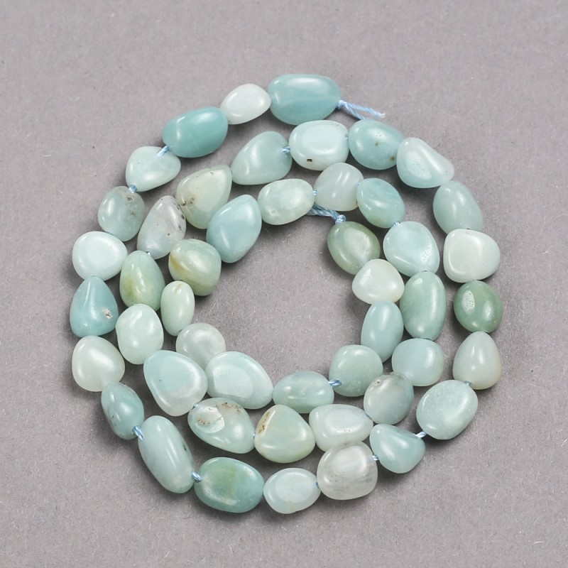 Mărgele pe șnur din larimar natural, în formă disc, diametru 6x8 mm, lungime 39 cm +