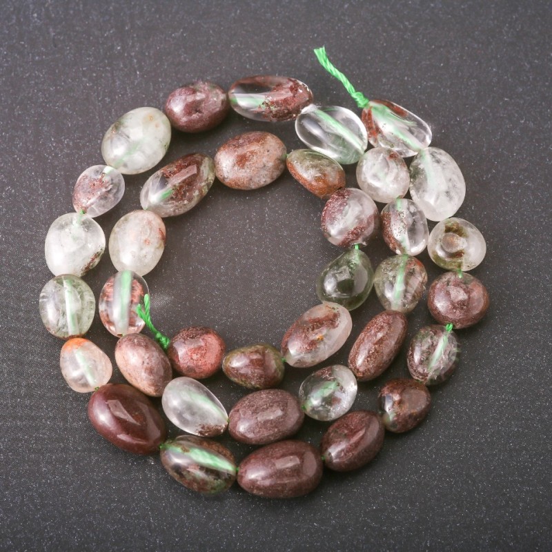 Mărgele din piatră naturală — agat mușchi, fațetate, diametrul 8×12 mm, șnur de 38 cm