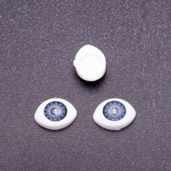Furnituri «Ochi vii» – pereche, culoare pupilă albastră, diametrul 8 mm, formă 11×14 mm, ambalaj 50 perechi