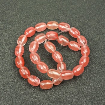 Mărgele pe șnur din piatră naturală calcedonie, formă de buton, diametrul 10×14 mm, lungime 39 cm