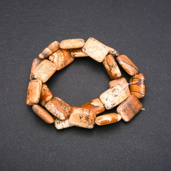 Mărgele din piatră naturală jasper peisaj, formă dreptunghiulară, diametrul 13×18 mm, lungime 38 cm (+/-)