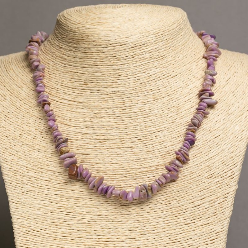 Colier din fosfosiderit – granule 8×3 mm, lungime 46–49 cm