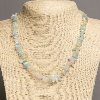 Colier din morganit natural, fațetat, diametrul 9x4 mm, lungime 45-47 cm +