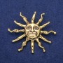 Broșă-pendativ Soare 53x62 mm, metal auriu