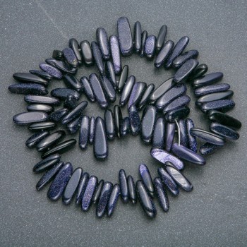 Șnur din piatră naturală Aventurin Noaptea Cairo granule «ac», diametrul 20×6 mm, lungime 41 cm +