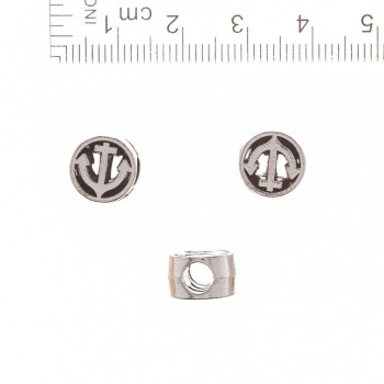 Mărgea Pandora «Ancoră în cerc» Ø 10 mm, diametru 5 mm, fason 20 g, +/- 9 buc.