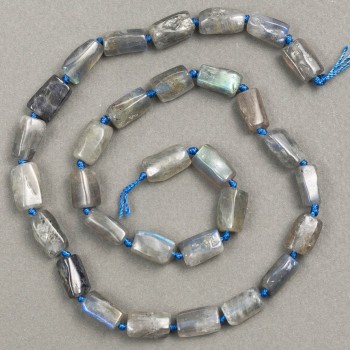 Mărgele pe șnur din labradorit, tăiate 11×7 mm, lungime 44 cm+
