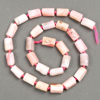 Mărgele pe șnur din piatră naturală opal, tăiate, diametru 13-12×8-7 mm, lungime 42 cm+