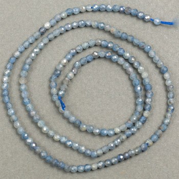Mărgele fațetate din labradorit natural pe șnur, diametru 2 mm ±, lungime 41 cm ±