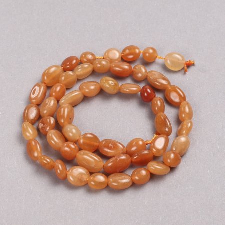 Mărgele carneol, fațetate, pe șnur, diametrul 6x8 mm, lungime 39 cm