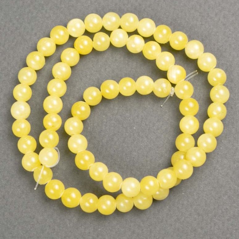 Mărgele pe fir Citrin (acrilic artificial) bile lucioase, diametrul 6 mm +/-, lungime 40 cm+